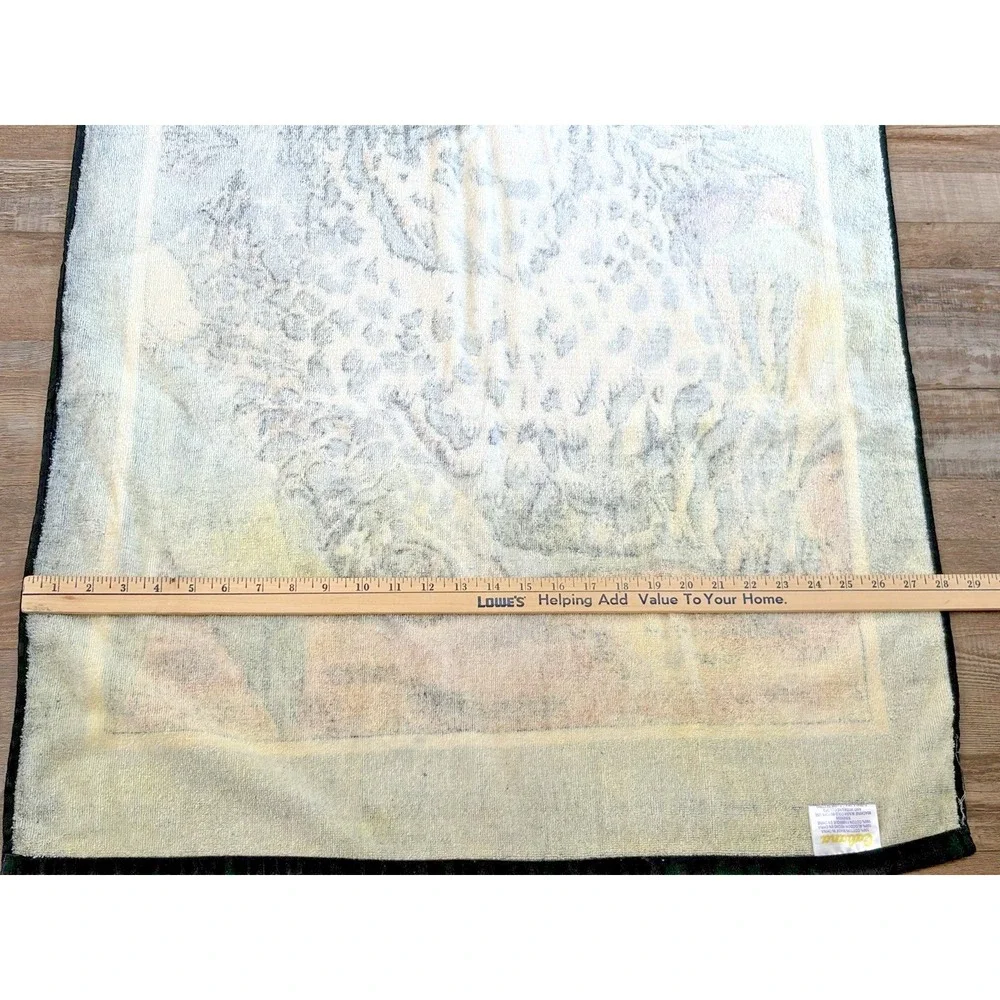 Vintage Cabana Leopard Jungle Beach Towel Safari Animal Print Cotton Velour‎